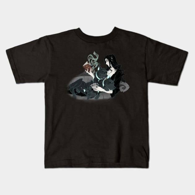 Hades and Cerebus at Home Kids T-Shirt by Drea D. Illustrations